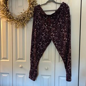 Leopard Print Joggers - Purple - Size 1x